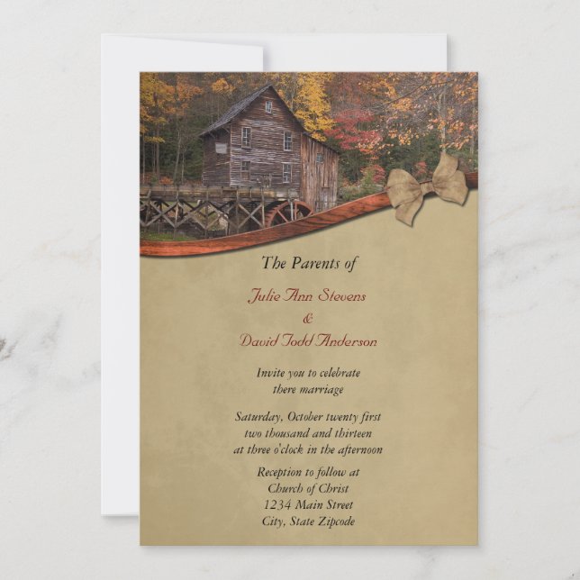Autumn Country Wedding Invitation (Front)