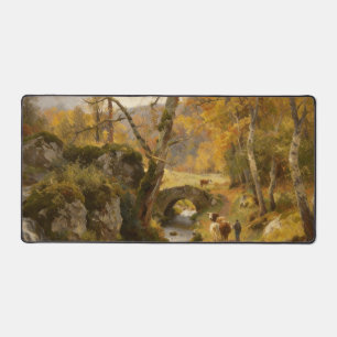 Autumn Countryside Stream Desk Mat