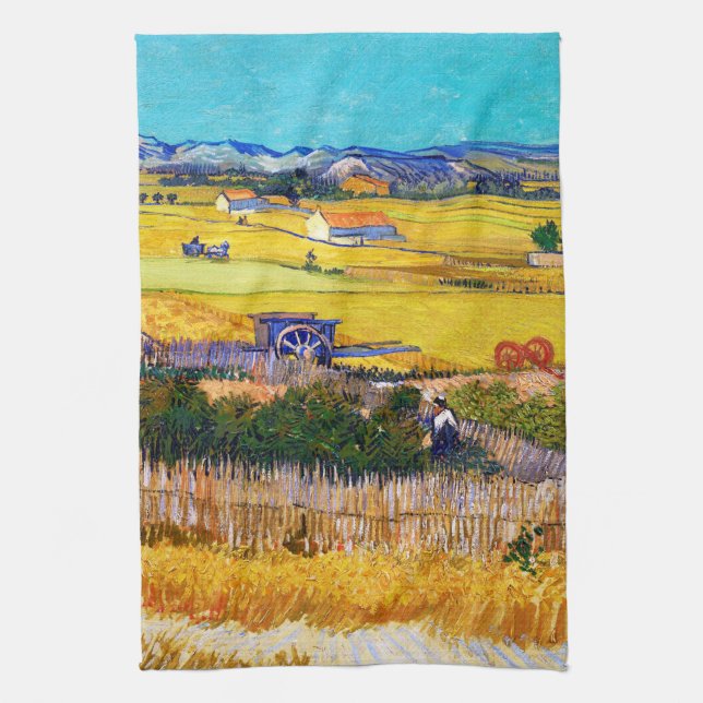 Autumn Countryside, Van Gogh Tea Towel (Vertical)