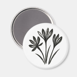 Autumn Crocus – Ink Brush Botanical Trio on Magnet