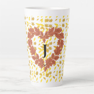 autumn crown on its bed of leaves latte mug