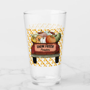 Autumn Customise Pumpkin Gold Leaves Glass