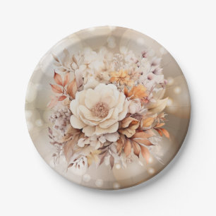 Autumn Cute Gnome Fall Leaves Birthday Paper Plate