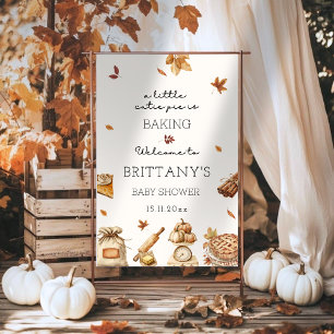 Autumn Cutie Pie Baking Baby Shower Welcome Sign