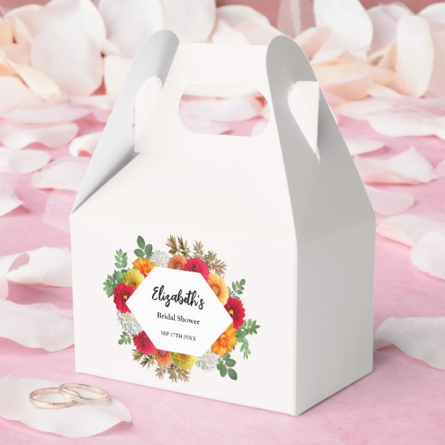 Autumn Dahlia Floral Fall Bridal Shower Favour Box (Wedding)