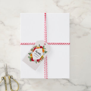 Autumn Dahlia Floral Fall Bridal Shower Gift Tags