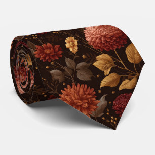 Autumn Dahlia Garden Wedding Tie