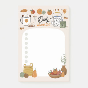 Autumn Daisy Check List Post-It Notes