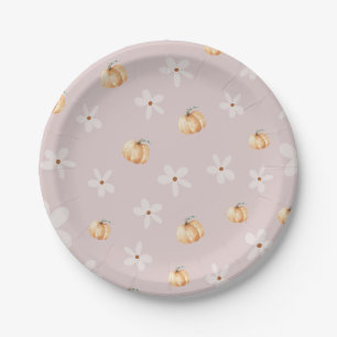  Autumn Daisy Fall A Little Pumpkin Baby Shower  Paper Plate