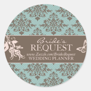 Autumn Damask Business Sticker