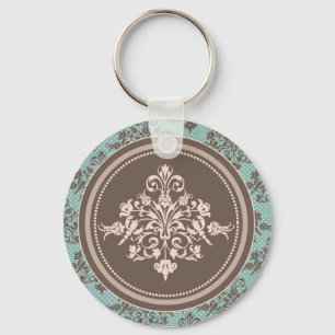 Autumn Damask Keychain