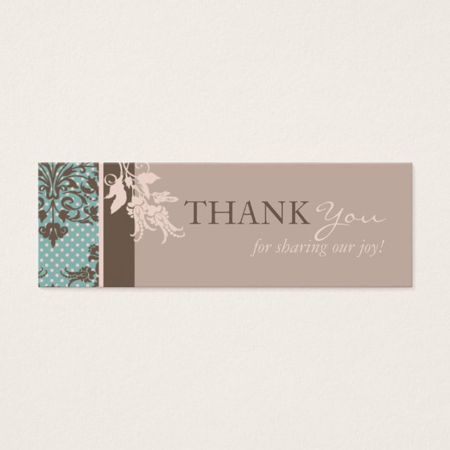 Autumn Damask TY Skinny Card (Front)