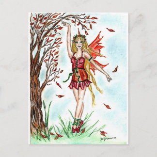 Autumn Dance Fairy Postcard