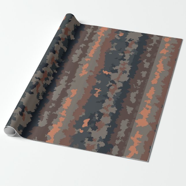 Autumn Dark Earth Abstract Design  Wrapping Paper (Unrolled)