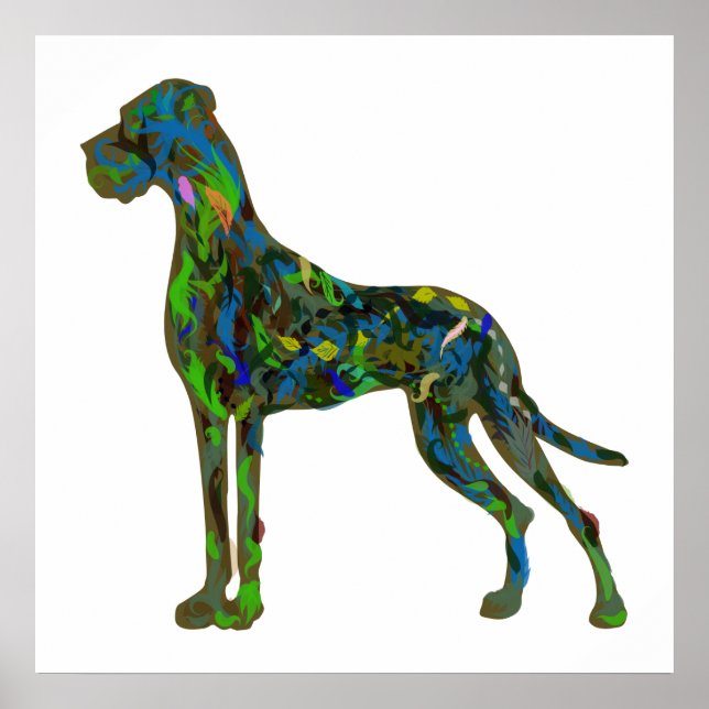 Autumn Dark Great Dane Poster (Front)