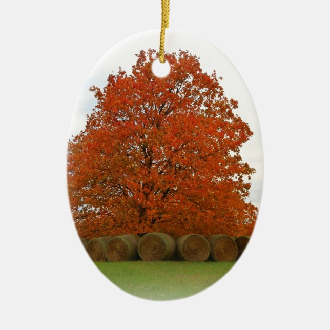 Autumn Day Ceramic Tree Decoration (Front)