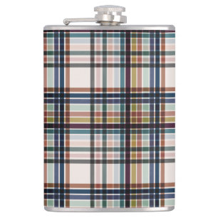 Autumn Day Palette Plaid Hip Flask