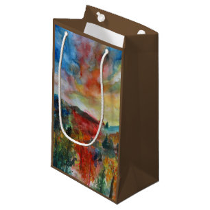Autumn day watercolor art landscape Gift Bag