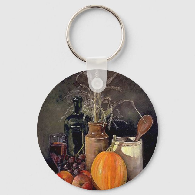 Autumn Decorations on Table Key Ring (Front)