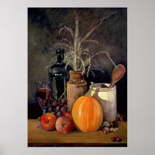 Autumn Decorations on Table Print