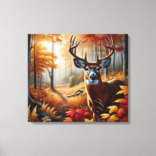 Autumn Deer Canvas Art