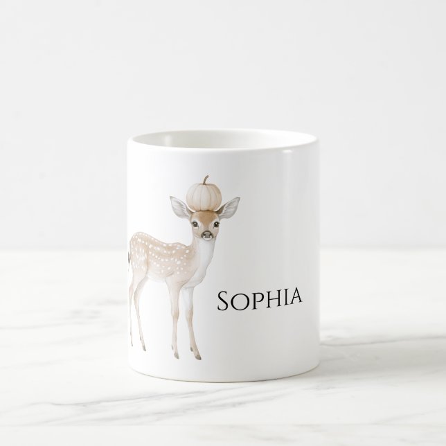 Autumn Deer Pumpkin Coffee Mug (Center)
