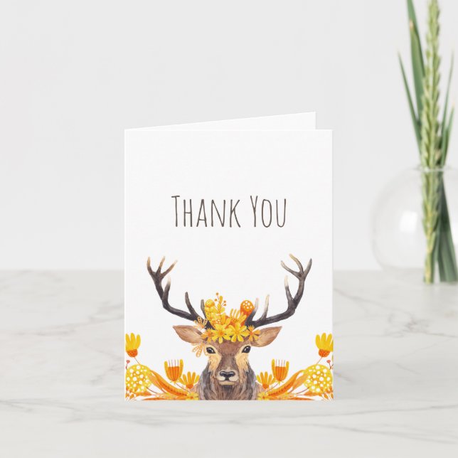 Autumn Deer Thank You Card (Front)