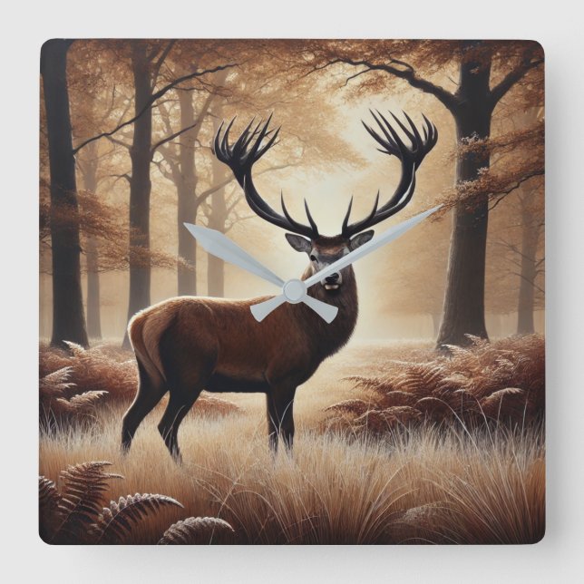 Autumn Deer Wall Clock (Front)