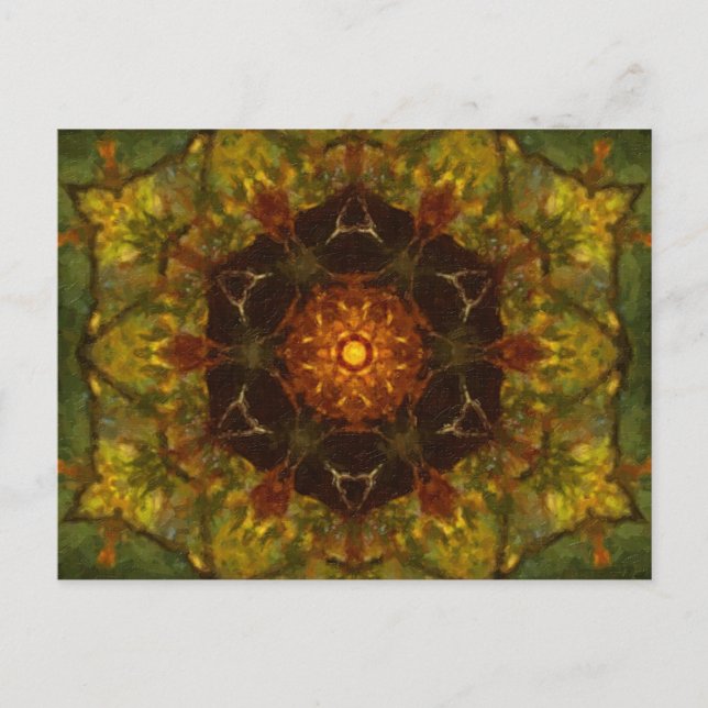 Autumn Delight Kaleidoscope Art 5 Postcard (Front)