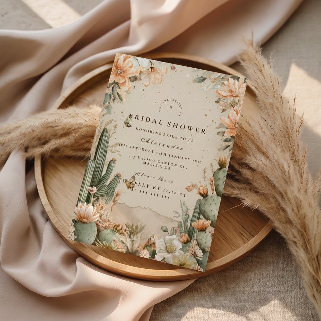 Autumn Desert Floral Bridal Shower Invitation (Creator Uploaded)