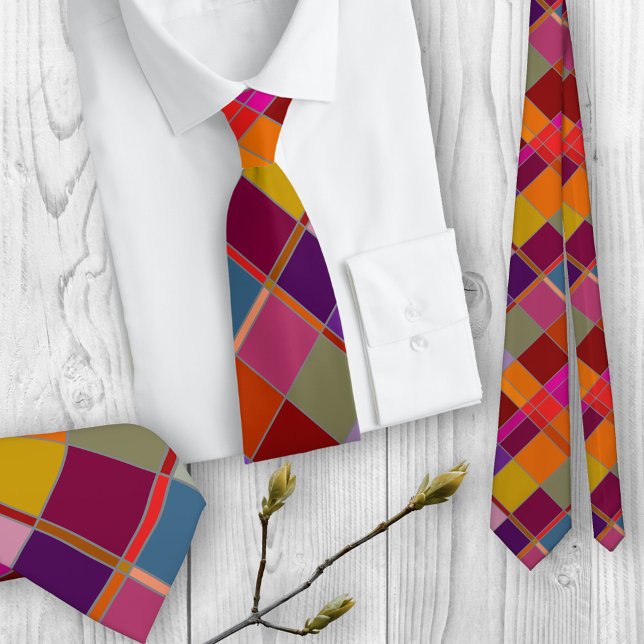 Autumn Design Chequered Tie (Creator Uploaded)