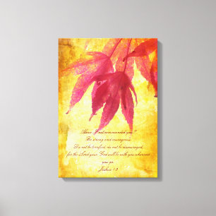 Autumn design, Joshua 1:9, wall poster Canvas Print