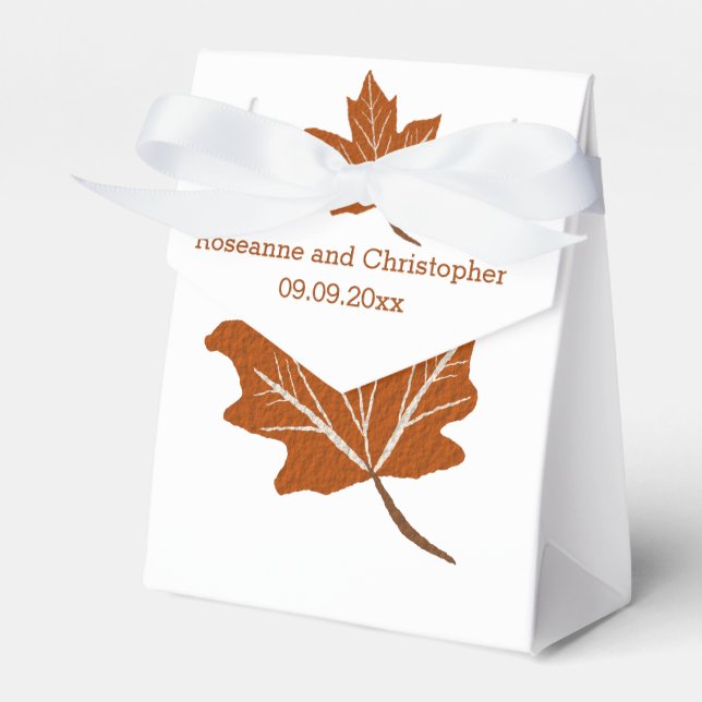 Autumn Design Wedding Favour Box (Front Side)