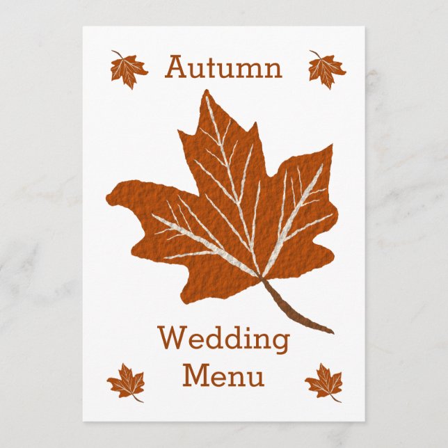 Autumn Design Wedding Menu (Front)