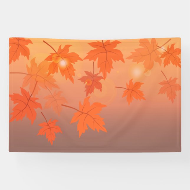 Autumn design with maple leaves and bokeh effect   banner (Horizontal)
