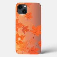 Autumn design with maple leaves and bokeh effect