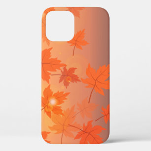 Autumn design with maple leaves and bokeh effect  iPhone 12 case