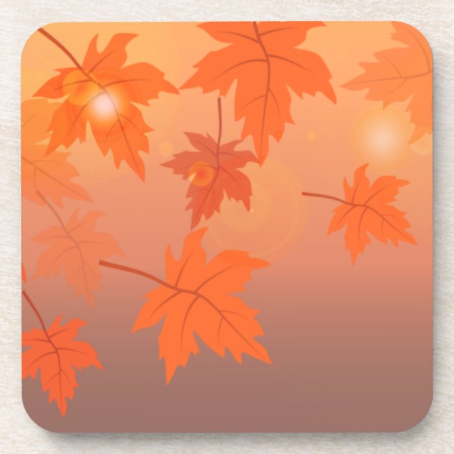 Autumn design with maple leaves and bokeh effect   coaster (Front)