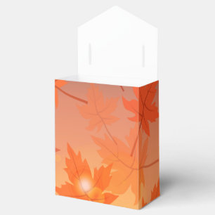 Autumn design with maple leaves and bokeh effect favour box