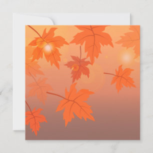 Autumn design with maple leaves and bokeh effect   holiday card