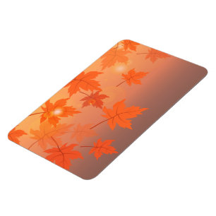 Autumn design with maple leaves and bokeh effect   magnet