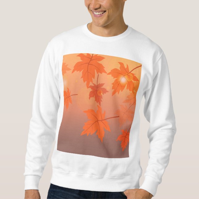 Autumn design with maple leaves and bokeh effect  sweatshirt (Front)