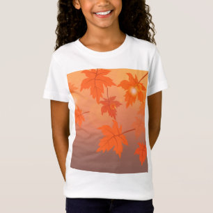 Autumn design with maple leaves and bokeh effect  T-Shirt