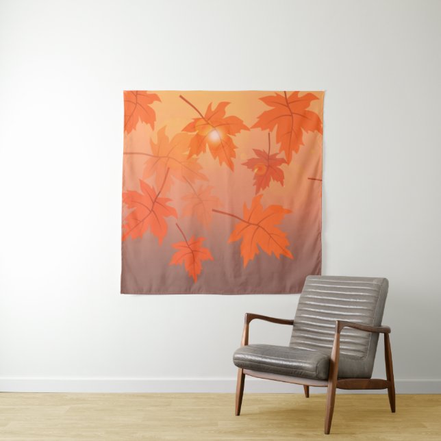 Autumn design with maple leaves and bokeh effect  tapestry (In Situ)