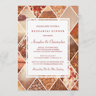 Autumn Diamonds Fall Rehearsal Dinner Invitation