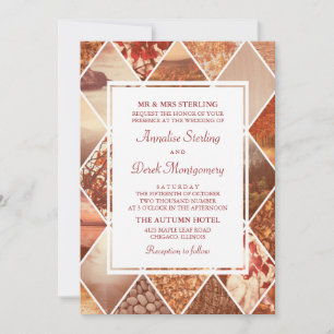 Autumn Diamonds Fall Wedding Invitation