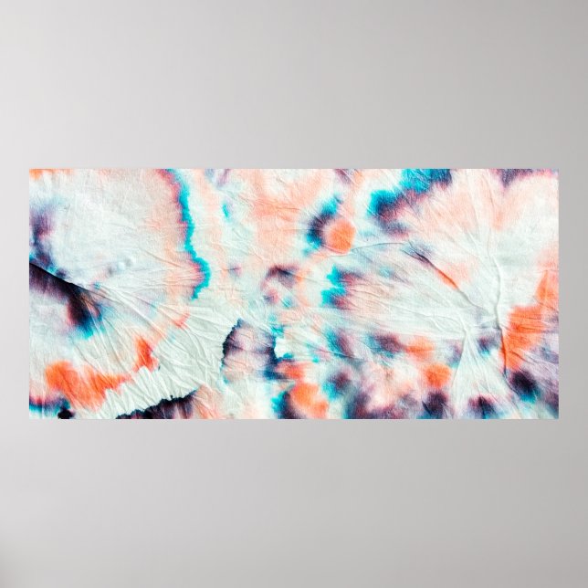 Autumn Dirty Art Graffiti. Tie Dye Shibori. Bordo  Poster (Front)