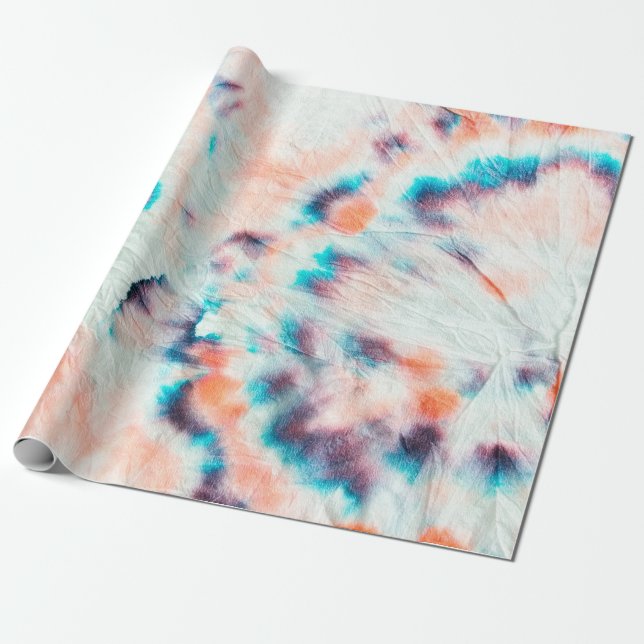 Autumn Dirty Art Graffiti. Tie Dye Shibori. Bordo  Wrapping Paper (Unrolled)