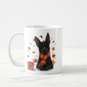 Autumn Dog with Scarf Coffee Mug