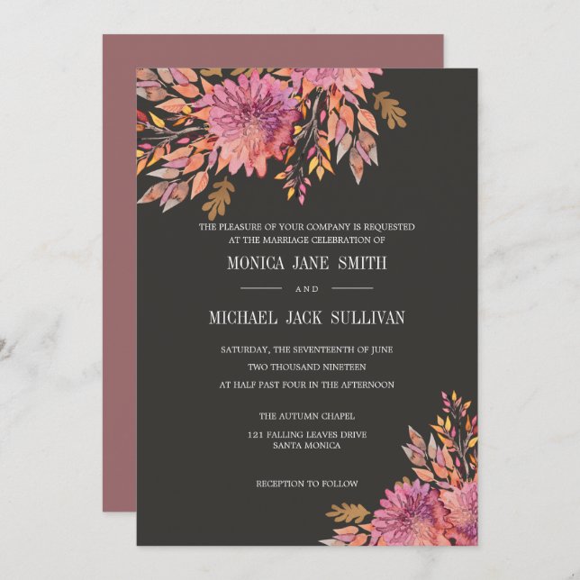 Autumn Dream | Elegant Wedding Invitation (Front/Back)